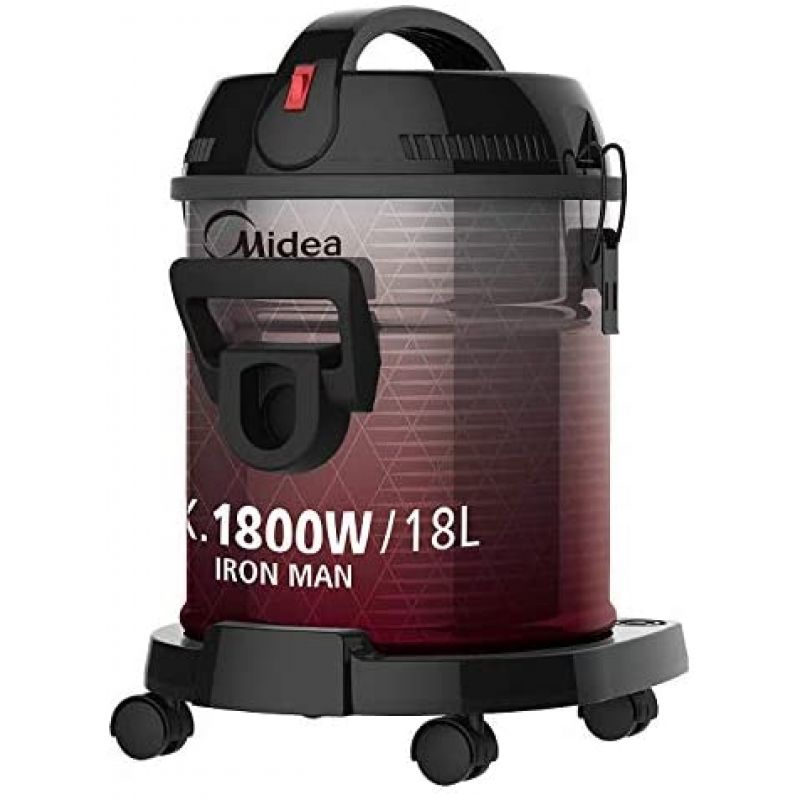 Midea Vacuum Drum Cleaner, 1800 W, 18 L, Red - VTD18A1