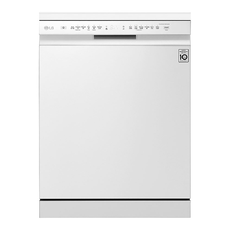 LG QuadWash™ Dishwasher,14 Place Setting, EasyRack™ Plus, Dul Zone Wash, Inverter Direct Drive Motor, ThinQ,  White Color - DFB512FW 