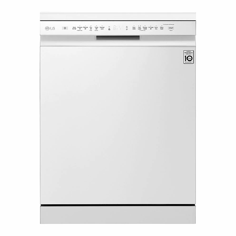 LG QuadWash™ Dishwasher, TrueSteam™, EasyRack™ Plus, Dual Zone Wash, Turbo Cycle,White Color - DFB425FW