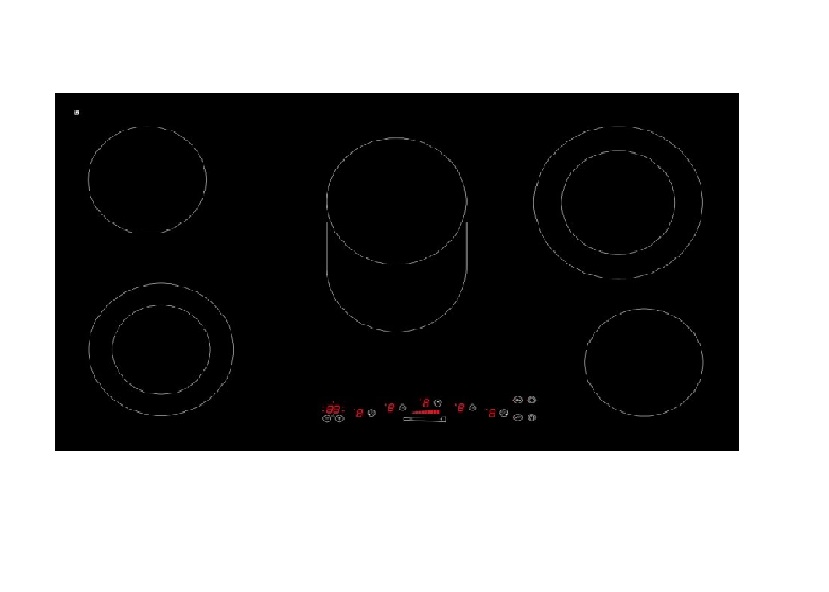 THOMSON Electronic Built-in Ceramic, 90cm, 5 Burners, Touch Control, Black - TH9V6TF/SF 