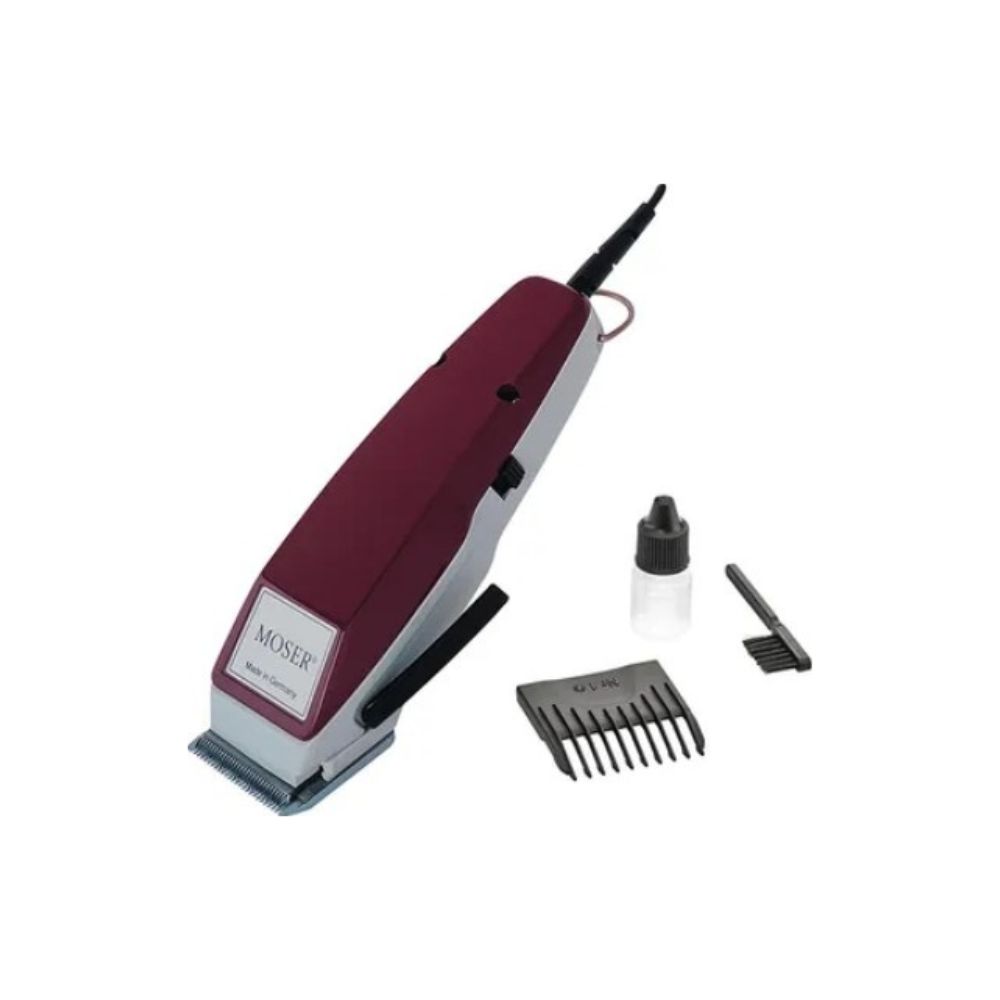 Moser corded shaver, stainless steel blades, 3 mm, about 6000 rpm, burgundy, 1400-0150