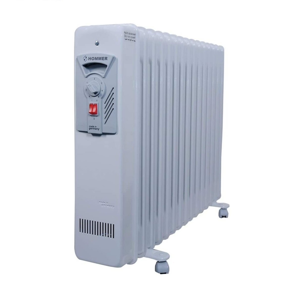 HOMMER Oil Heater 11 Fins, 2000W, Temperature Control, Ideal for Allergy sufferers, Made in Germany - HSA204-01