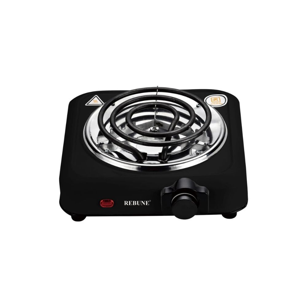 REBUNE Single-Burner Electric Stovetop, 1000 W, Five Temperature Levels With Safety System, Black,RE-4-058