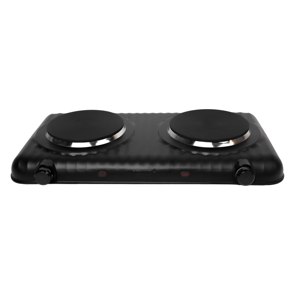 REBUNE Double Electric Stovetop, 2000 W, Five Temperature Levels With Safety System, Black,RE-4-061