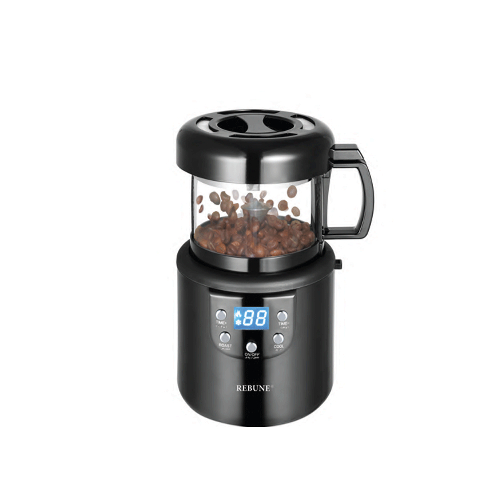 REBUNE Coffee Roaster, Electronic, 1400 W, 100 Grams, Automatic Cooling Process, Black,RE-2-126
