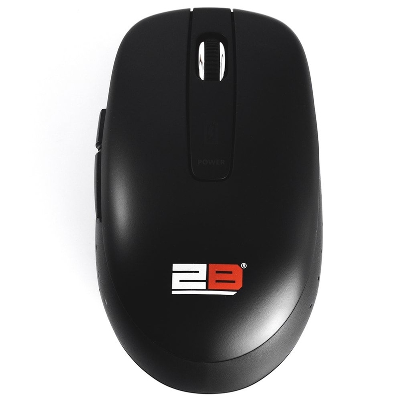 2B Wireless Mouse, 2.4 GHz, Rechargeable, 5 keys, Black - MO-86-6