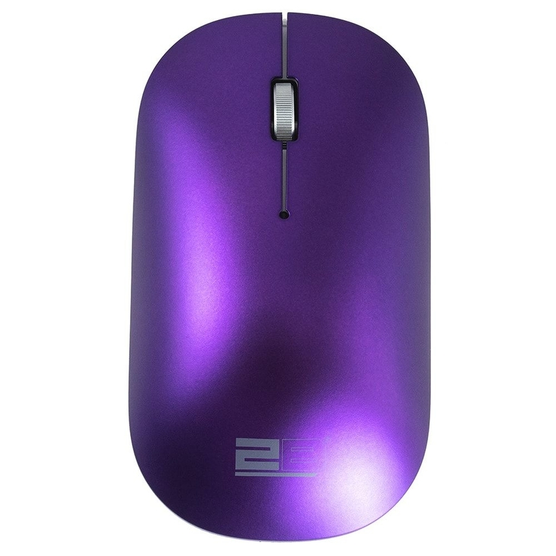 2B Wireless Mouse, 2.4 GHz, Slim, Blue Light, Purple - MO-87-7