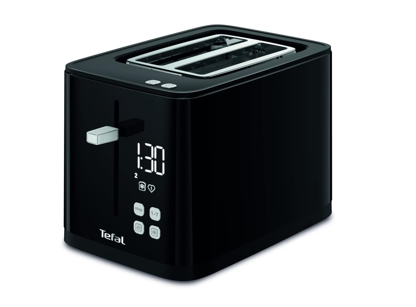 Tefal Smart’n Light 2 Slice Digital Toaster, Black - TT640840 