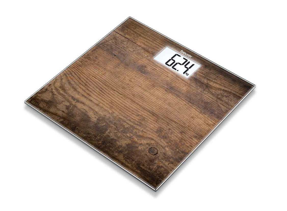 Beurer Bathroom Scale, Weight Capacity Up to 150 kg, Large LCD display - GS203 WOOD