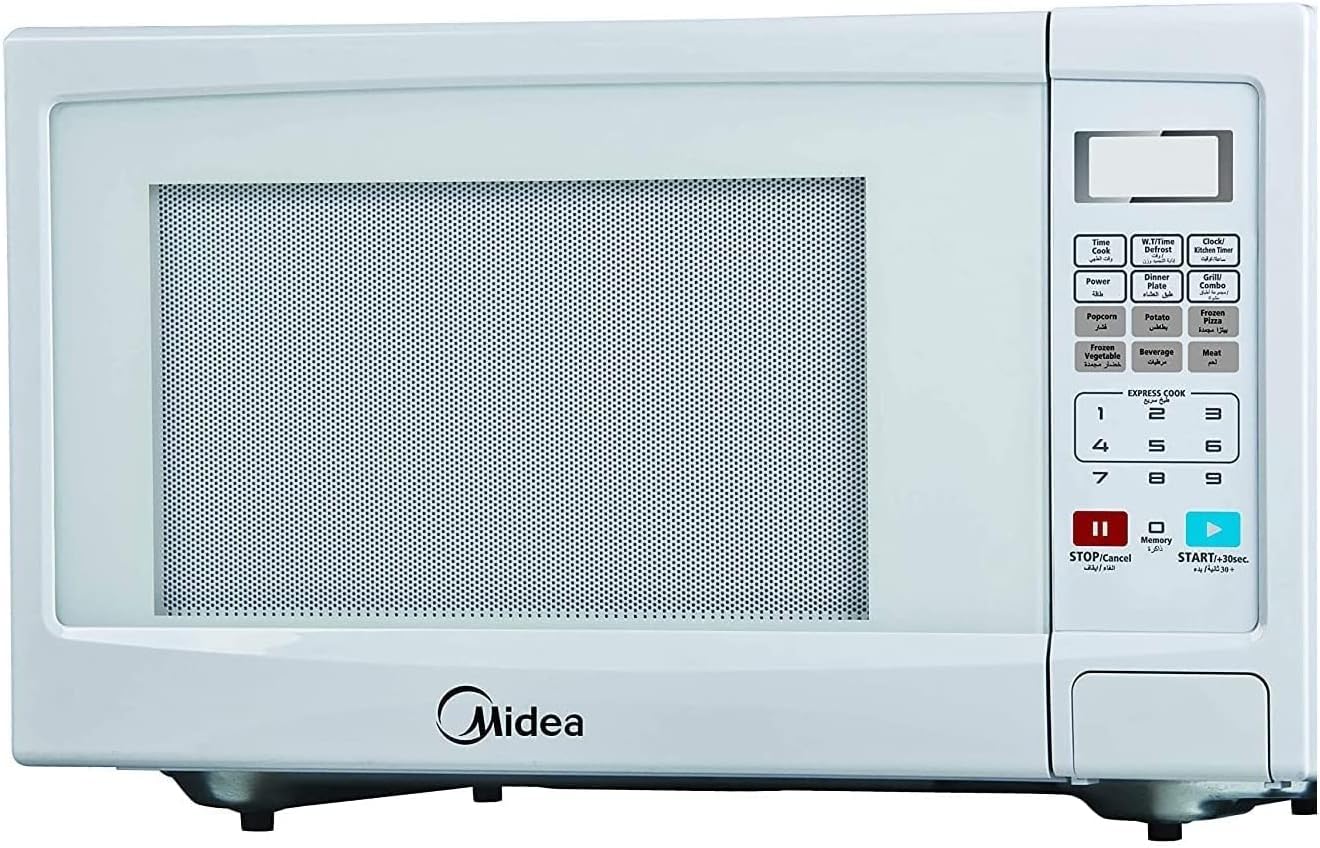 MIDEA Microwave 42 liters, 1100W, Digital Menu, Grill, White - EG142AWIW