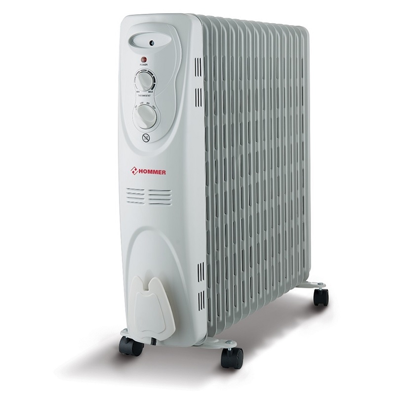 Hommer Oil heater, 13 Fins, 2500 watts, White - HSA204-04
