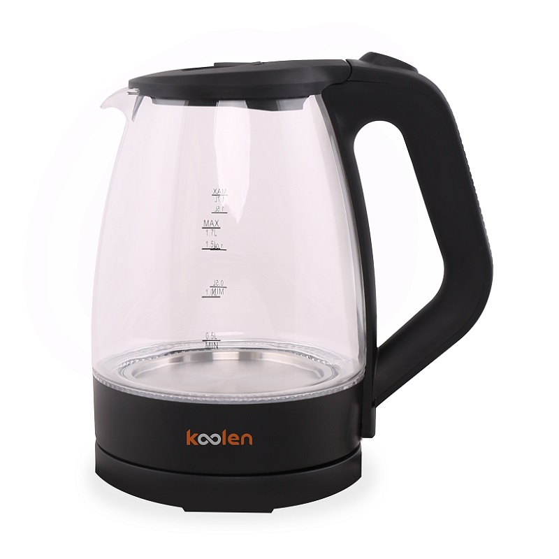 KOOLEN Glass Kettle 1.7 Liter, 1500W, 360 Degree Rotation, Auto shut-off when boiling and protection from dry operation and overheating - 800102006