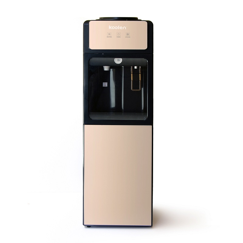KOOLEN Stand Water Dispenser 2 Taps Hot/ Cold, Storage Capacity 20 Liter, 630W, Golden Glass - 807103016
