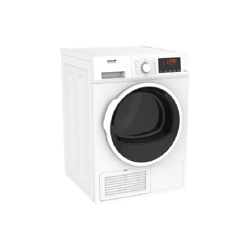 ADMIRAL Dryer 8 Kg, Heat Pump, Humidity Sensor, White - ADFD810GHUWCQ
