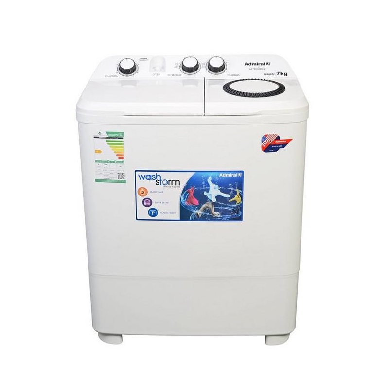 ADMIRAL Twin Tub Washing Machine 7 Kg, White - ADTT7KUWCQ