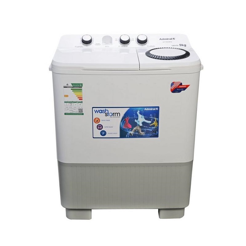 ADMIRAL Twin Tub Washing Machine Capacity 9 Kg, White - ADTT9KUWCQ