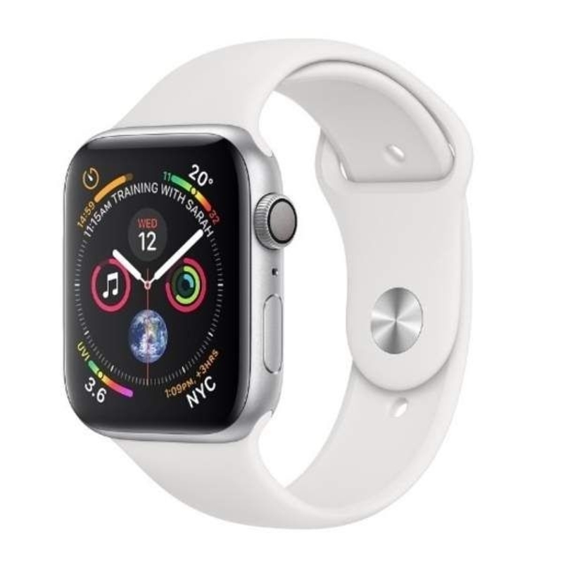 Apple Watch Series 4 GPS, WIFI, Bluetooth, 44mm Silver Aluminium Case with White Sport Band