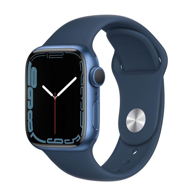 Apple Watch Series 7 GPS, 41mm, Regular, Blue Aluminium Case with Abyss Blue Sport Band - MKN13AE/A