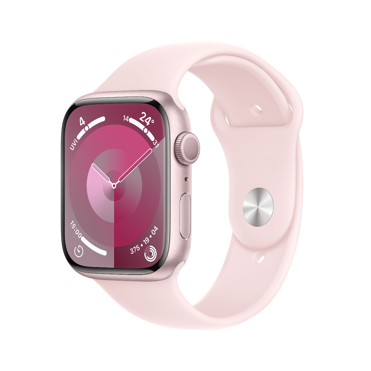Apple Watch Series 9 GPS 41mm Pink Aluminium Case with Light Pink Sport Band - M/L ,MR943QA/A