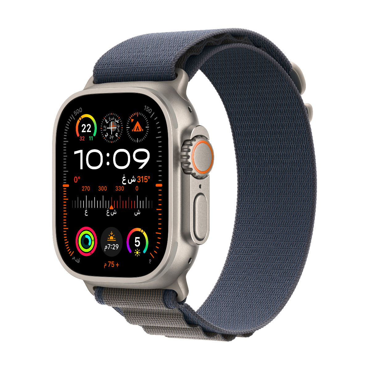 Apple Watch Ultra 2 GPS + Cellular, 49mm Titanium Case with Blue Alpine Loop - Medium, MREP3AE/A