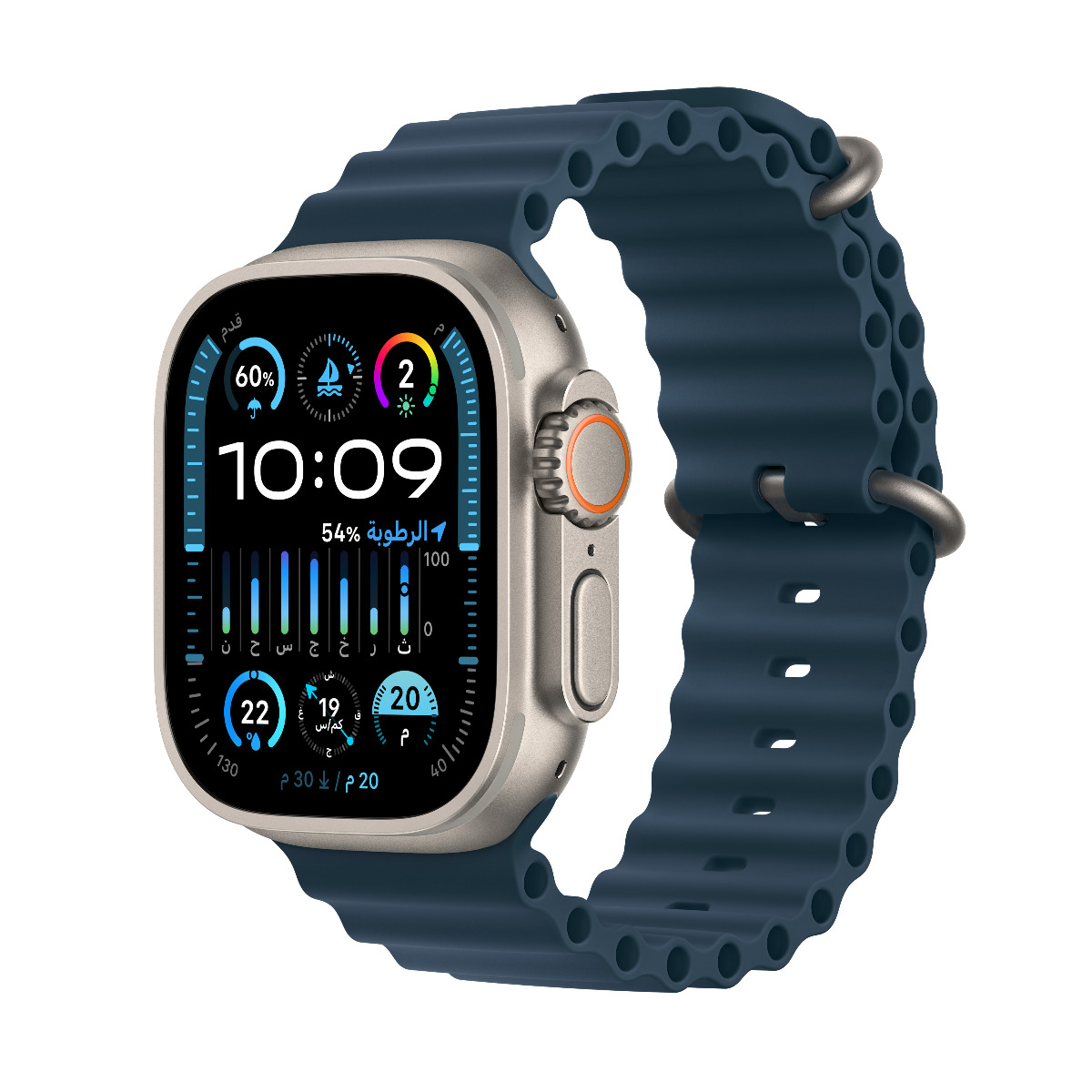 Apple Watch Ultra 2 GPS + Cellular, 49mm Titanium Case with Blue Ocean Band, MREG3AE/A