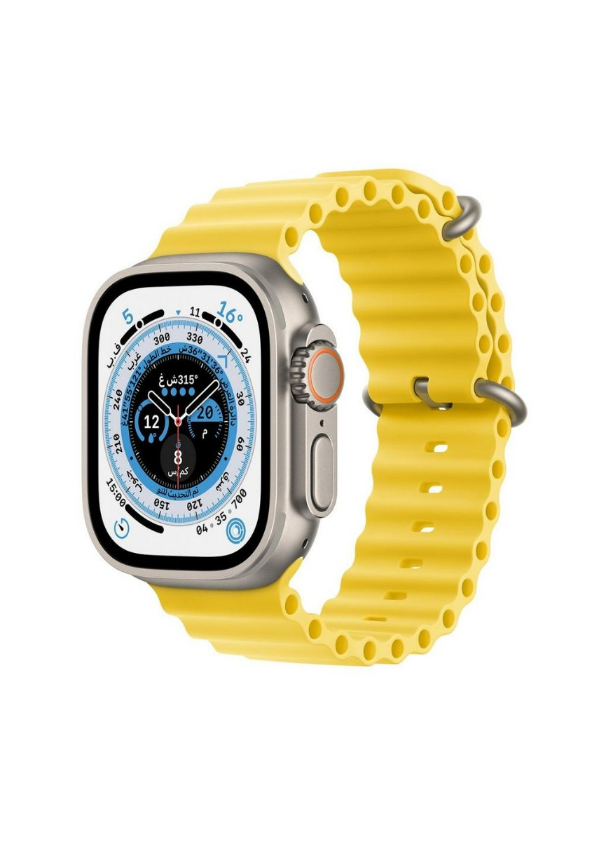 Apple Watch Ultra GPS + Cellular, 49mm Titanium Case with Yellow Ocean Band ,MNHG3AE