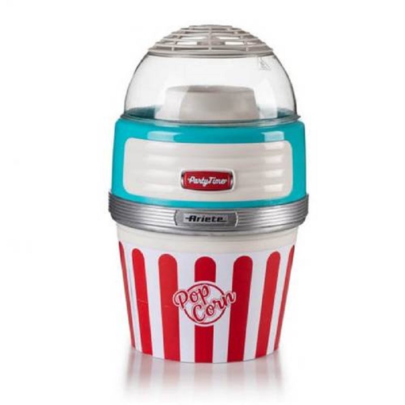 ARIETE Popcorn Maker 1100W, Makes 600g of Corn in Less Than 2 Minutes, Easy Dividing Cup, Blue - C295701ARAS