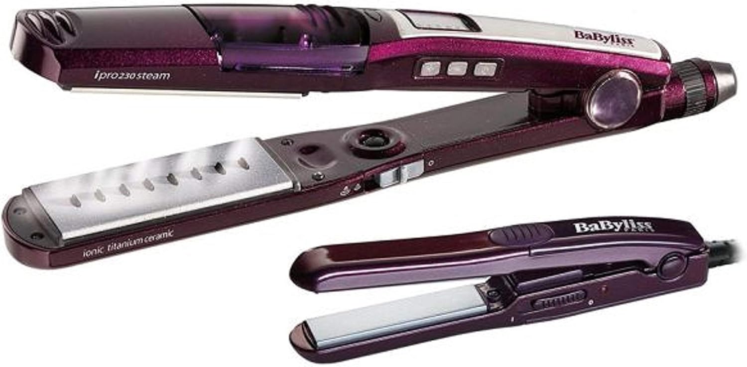 Babyliss Hair Straightener, 5 Temperature Control Settings, Steam Function, Purple, Babst396Sde