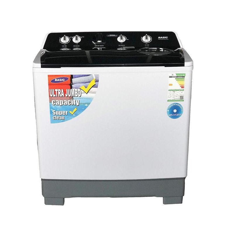 Basic Twin Tub Washing Machine 14 Kg, White - BW-1600