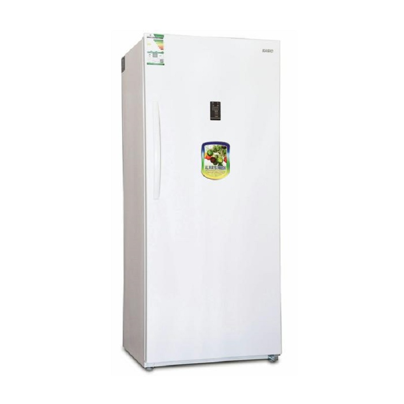 BASIC Upright Freezer 21 feet, 595 liters, one door, the possibility of converting from freezer to refrigerator, grille shelves, Thai Industry, White - BUFS-MT775W