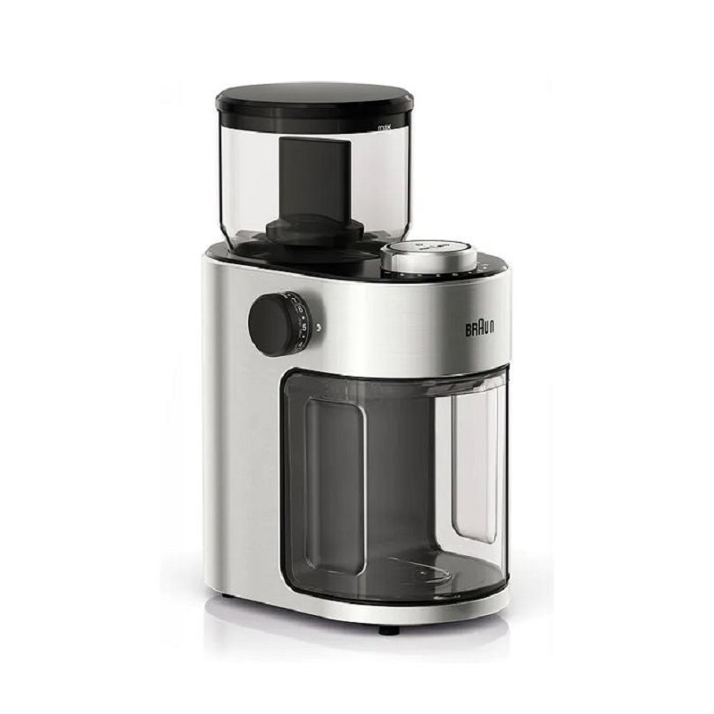 BRAUN Coffee Grinder 110W, Grind control feature from 2 cups to 12, 220g Clear Container - KG7070
