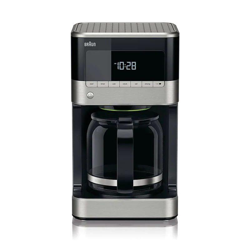 BRAUN Coffee Maker 1100W, Pure Aroma 7, 12 Cups, Optipro System, Black/ Silver - KF7120BK