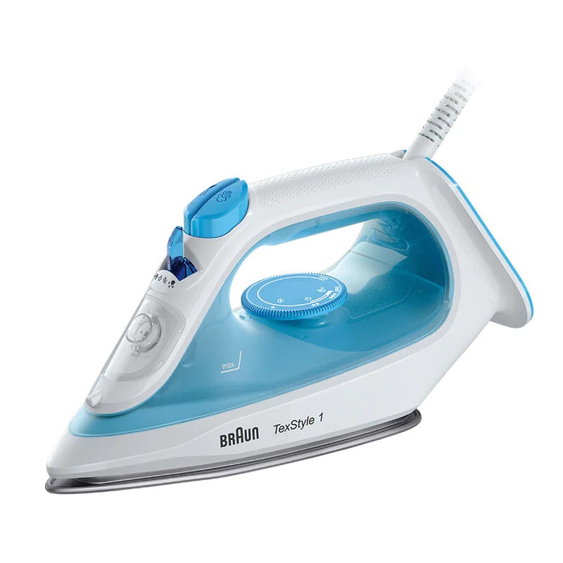 BRAUN Steam Iron TEXSTYLE 1 2000W, 220 ml Water Tank, 1.9 Meter Cable, Blue - SI1050BL