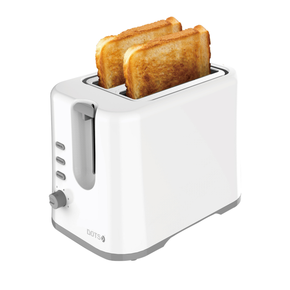 Dots Toaster , 730W to 870W, 2 slices, White,BRD-01B