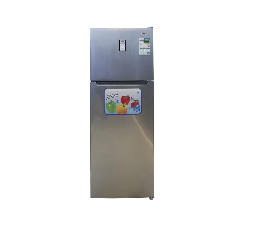 BASIC Refrigerator Double Doors, Sliver 10.5 Cu.ft , 297 Ltr - BRD-380ML SS