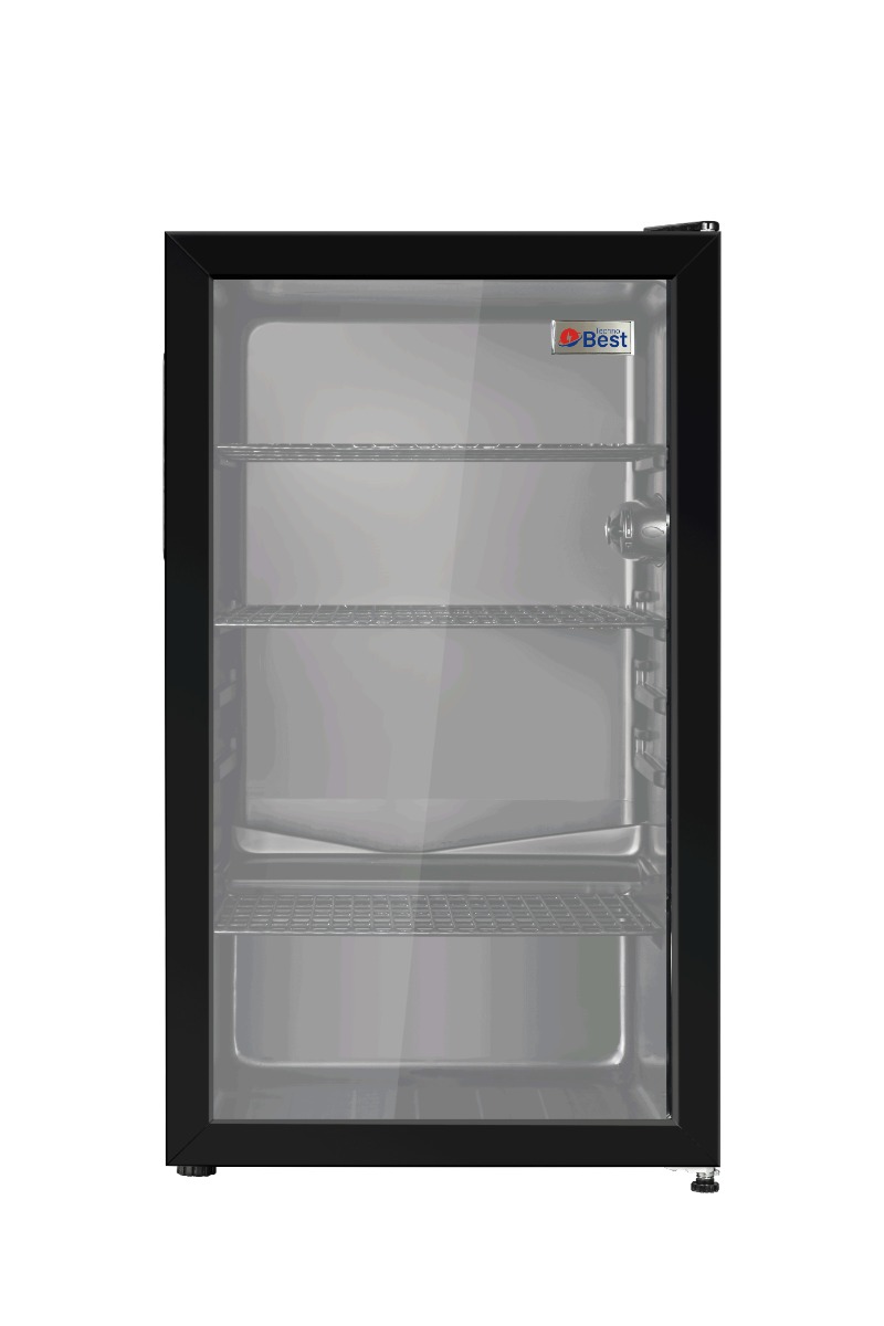 Tecno Best Display Refrigerator, 94 Ls,  3.3 Feet, Transparent Glass Front, Black, Brd-94L