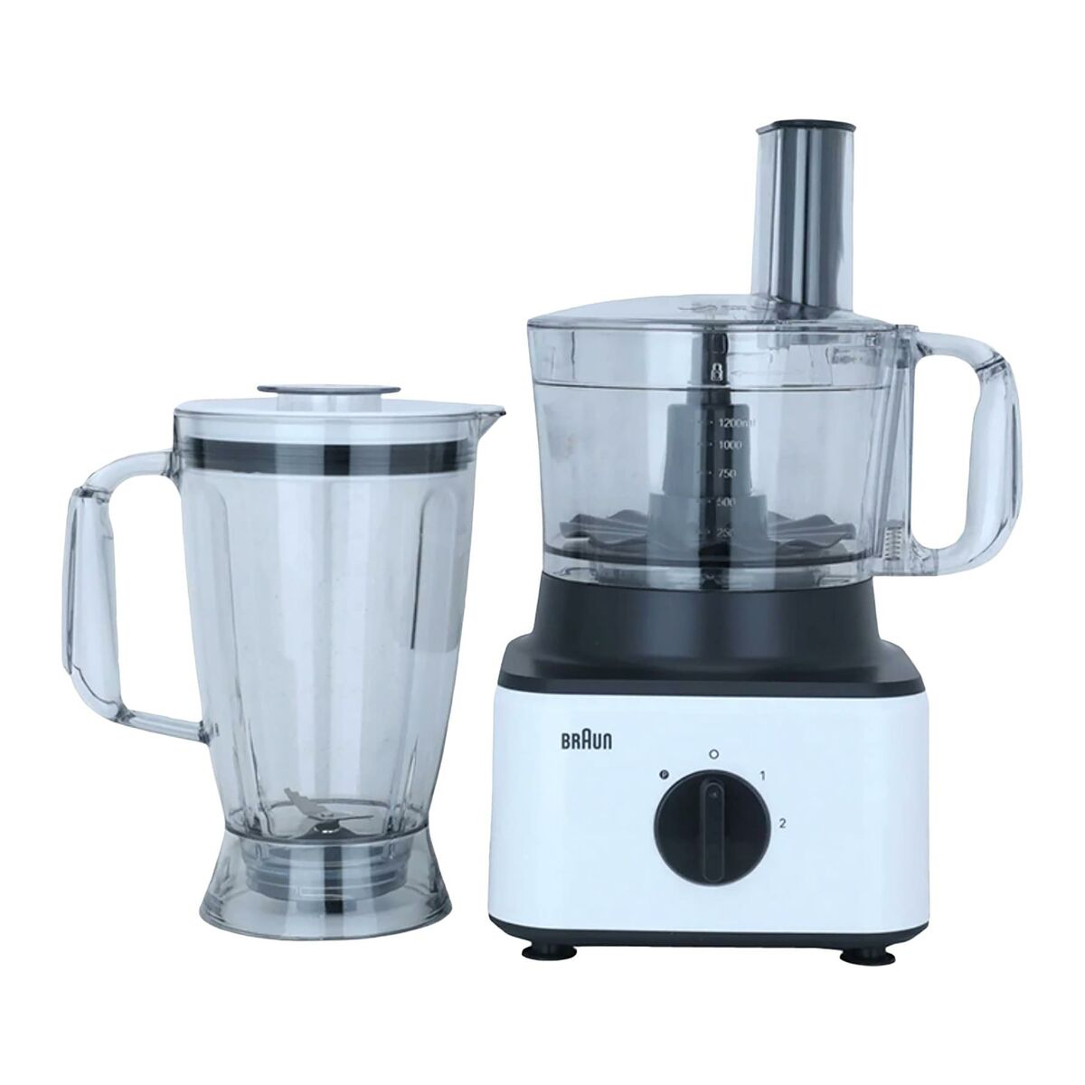Braun Food Processor, 8 In 1, Compact Design, 750 W, Two Speeds With Pulse Feature, 2.1 L Bowl, 1.8 L Juice Jug, White, Fp0132Wh