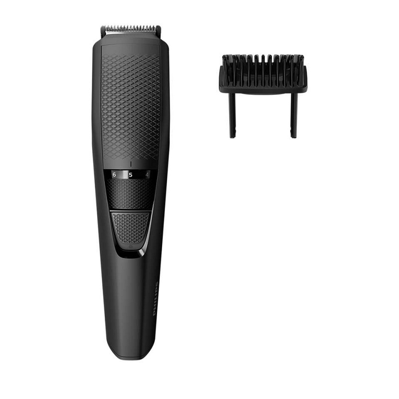 PHILIPS Shaver Trimming, 1mm Length Settings and Steel Blades, 45 min cordless use, 10h charge, Black - BT3208/13