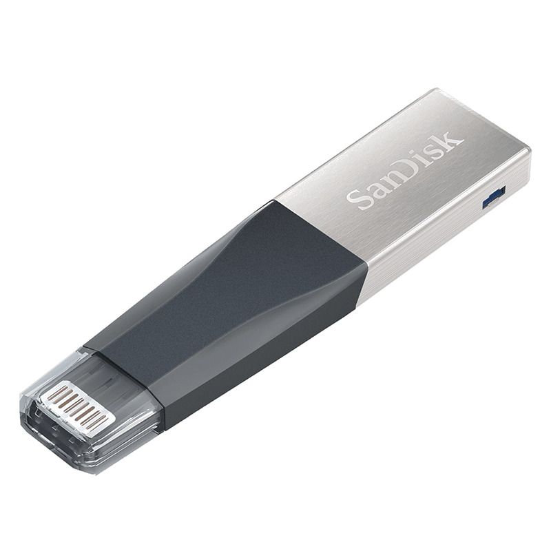 SANDISK USB FLASH IXPAND MINI 64GB, For Iphone,  Black/ Silver - SDIX40N–064G