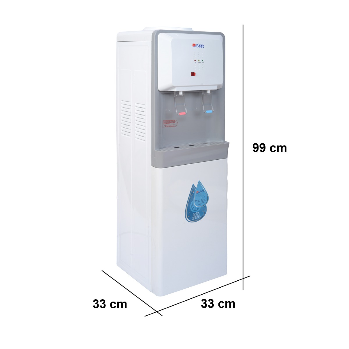 Best Water Dispenser 2 Tap, Hot/ Cold, Stand, White - BWD-001
