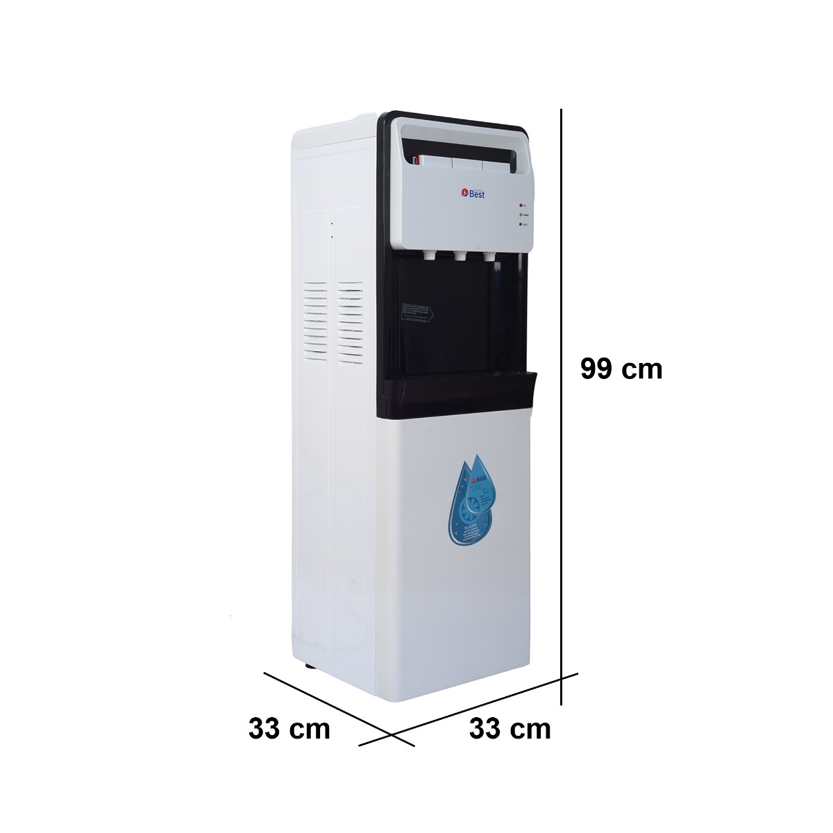 Best Water Dispenser Stand, 3 Taps Hot/ Cold and Norma, white - BWD-002