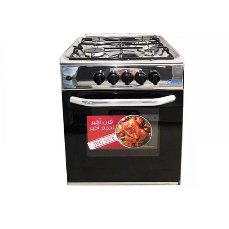 CRONY Gas Oven 55 x 55 cm, 4 p Gas, Full Safety, Egyptian Industry, Steel - FIRE