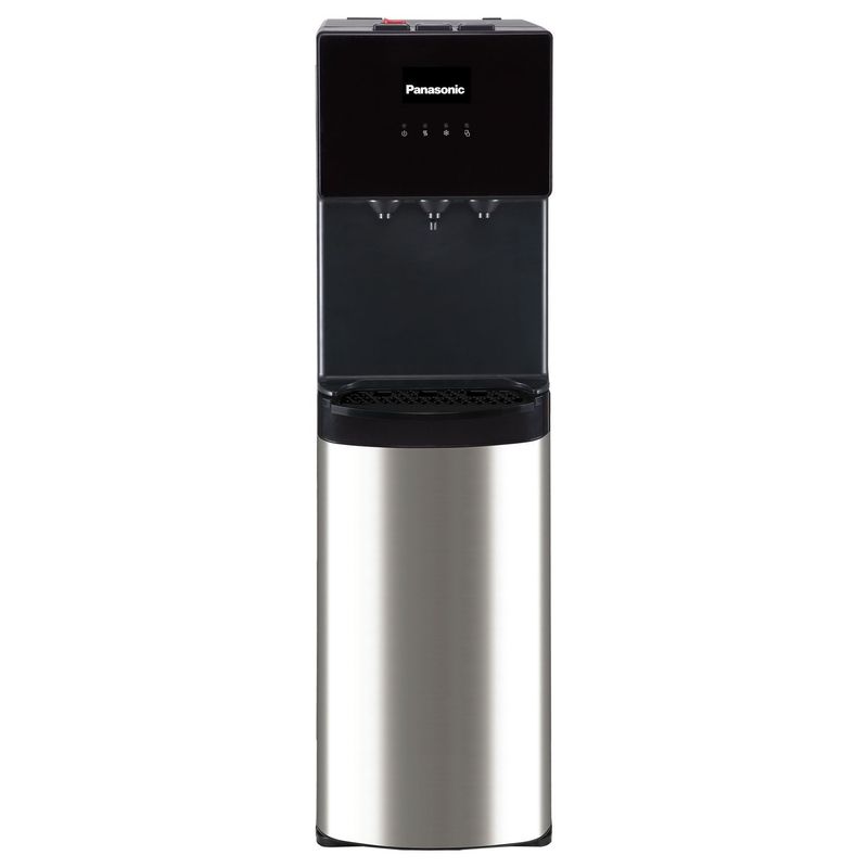 PANASONIC Water Dispenser Stand 3 Taps Hot/ Cold/ Regular, Bottom Carry, Child Safety Lock, Silver&Black - SDM-WD3438BG