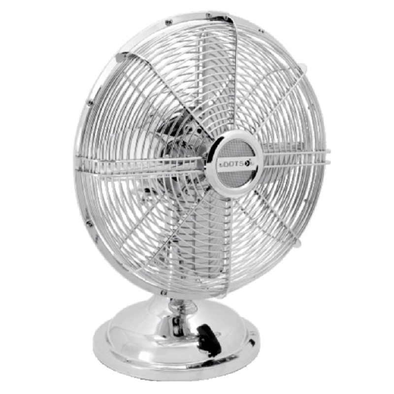 Dots Antique Table Fan 10 Inch, 3 speed control, ball bearing  36W, Silver - TFD-30