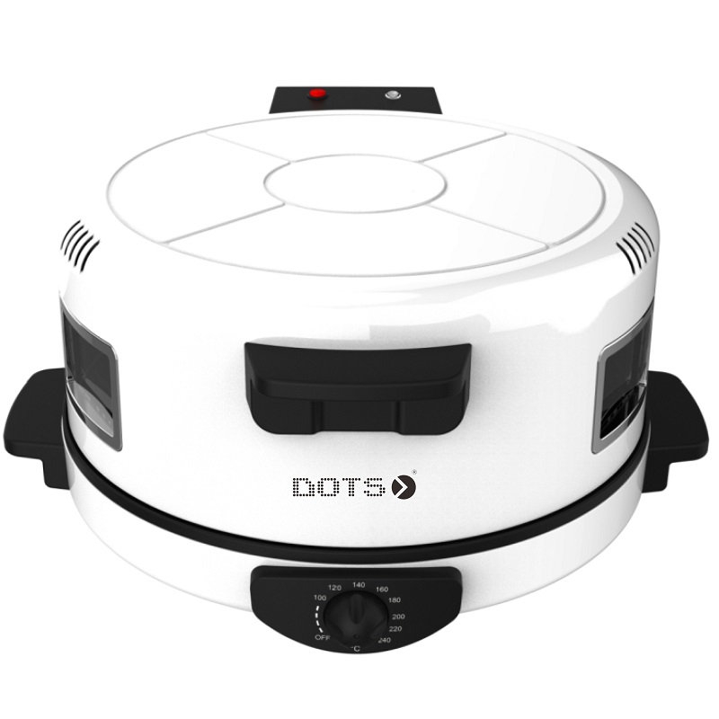 DOTS Arabic Bread, Chapati and Tortilla Maker 2200W, Large Diameter 40 cm, High Temperature 250°C for Quick Roasting, Top Cover Height 150 mm - CRD-306