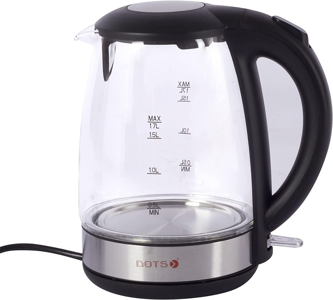 DOTS ELECTRIC GLASS KETTLE, 1850W up to 2000W, 1.7Ltr - KDG-010