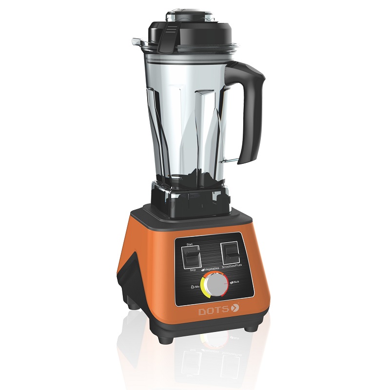 DOTS Powerful Commercial Mixer 1200W up to 1500W, 2 Liter, Glass Bowl, 6 Stainless Steel Blades - BLD-PW05