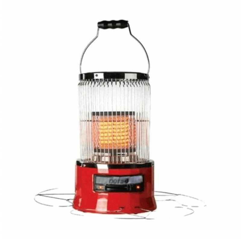 DOTS Round Electric Heater 2000W Power, Three Heating Levels, Red - NI-200R