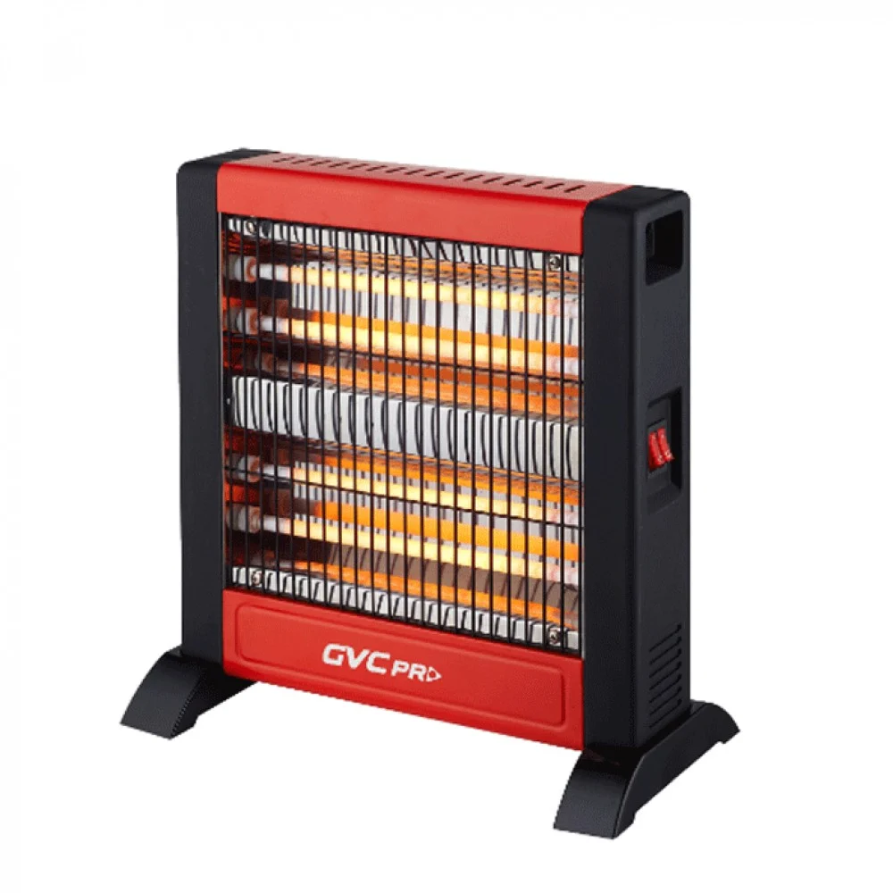 GVC PRO Halogen Heaters, 1000W, rectangular design, 4 tubes, Red - GVCHT-1209