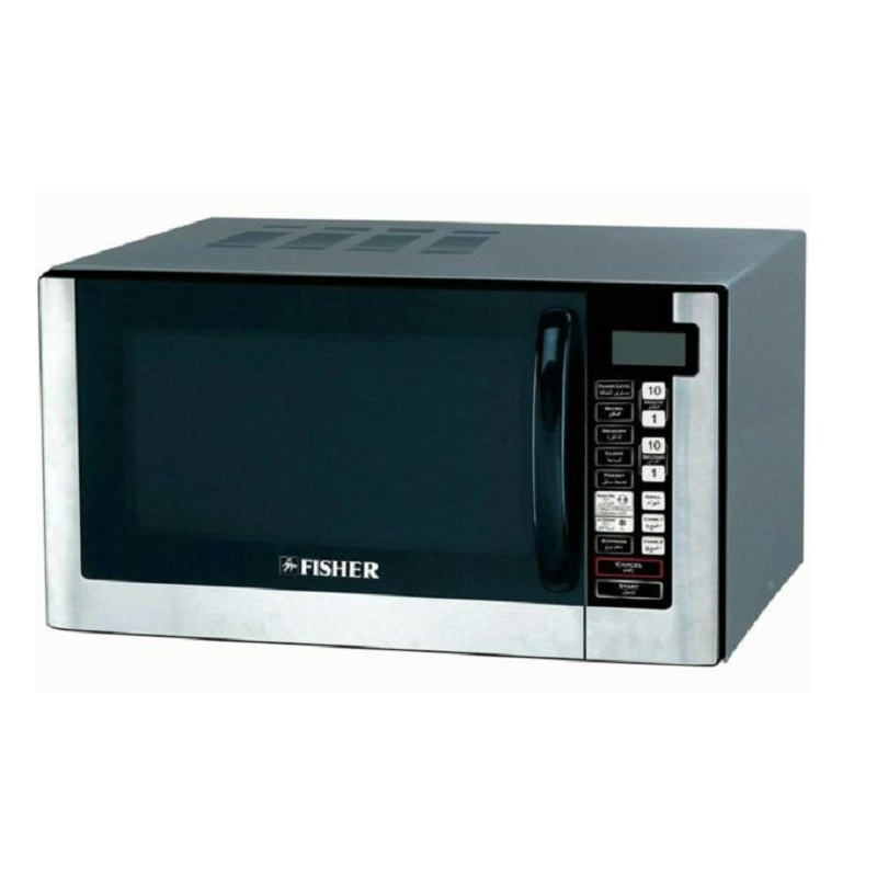 FISHER Microwave 43 Liter, 1000 Watt + Defrosting 10 Cooking Levels, Silver - FEM-S9539VB